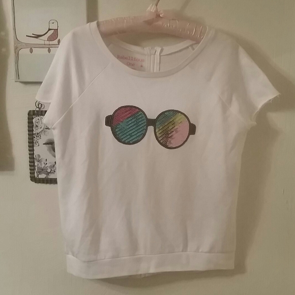 Rebellious One Tops - Rebellious One short sleeved sweatshirt, S